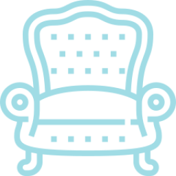 An icon depicting a armchair.